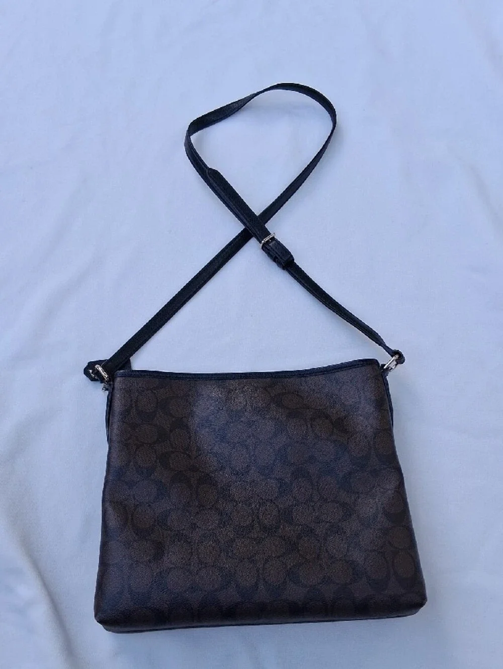 Coach Brown Signature Monogram Crossbody Bag